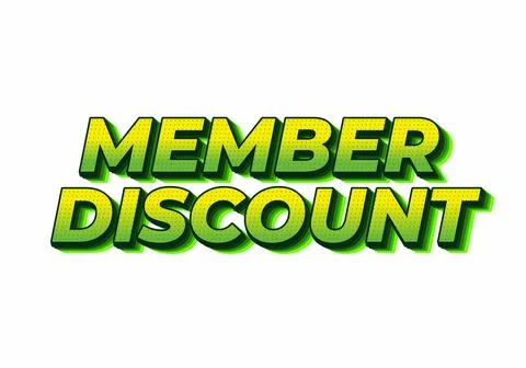 Member discount. Bold text effect for promotion design Stock Illustration