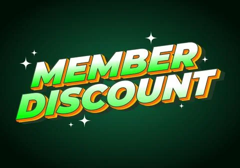 Member discount. Bold text effect for promotion design Stock Illustration