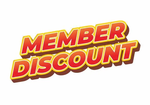 Member discount. Bold text effect for promotion design Illustrazione stock