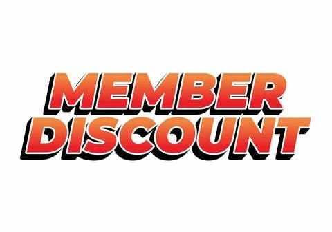 Member discount. Bold text effect for promotion design Stock Illustration