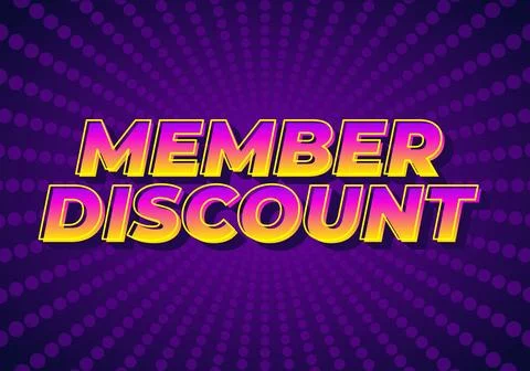 Member discount. Bold text effect for promotion design Stock Illustration