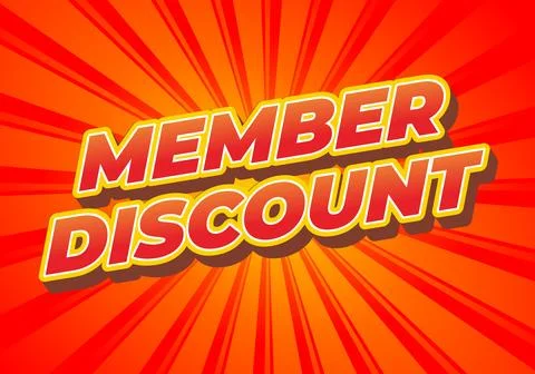 Member discount. Bold text effect for promotion design Stock Illustration