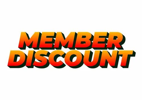 Member discount. Bold text effect for promotion design Stock Illustration