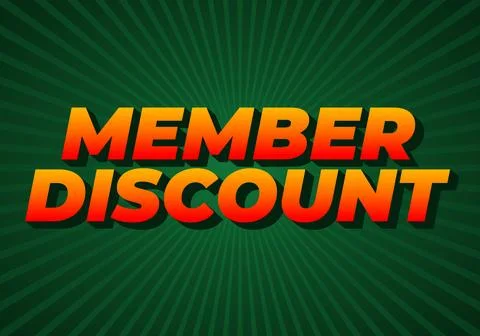 Member discount. Bold text effect for promotion design Stock Illustration