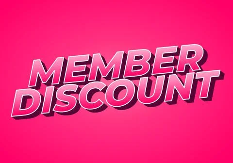 Member discount. Bold text effect for promotion design Stock Illustration