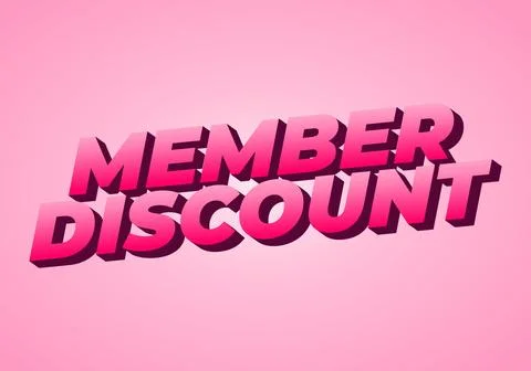 Member discount. Bold text effect for promotion design Illustrazione stock