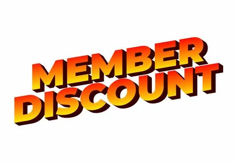 Member discount. Bold text effect for promotion design Illustrazione stock