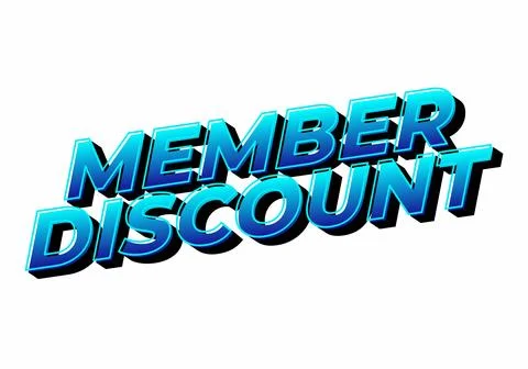 Member discount. Bold text effect for promotion design Stock Illustration