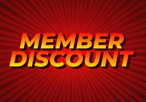 Member discount. Bold text effect for promotion design Stock Illustration