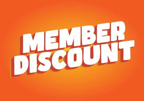 Member discount. Bold text effect for promotion design Stock Illustration