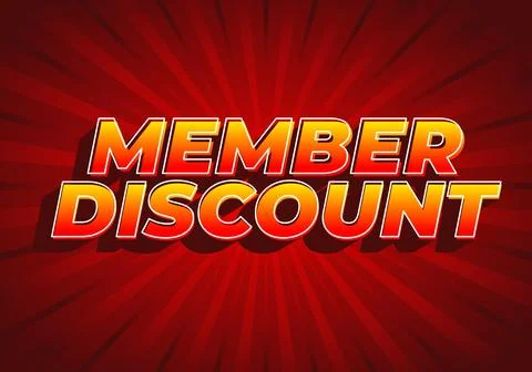 Member discount. Bold text effect for promotion design Stock Illustration