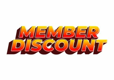 Member discount. Bold text effect for promotion design Stock Illustration