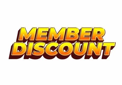Member discount. Bold text effect for promotion design Illustrazione stock