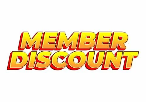 Member discount. Bold text effect for promotion design Stock Illustration