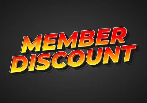 Member discount. Bold text effect for promotion design Stock Illustration
