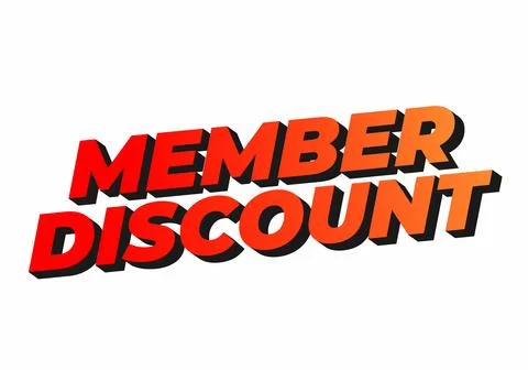 Member discount. Bold text effect for promotion design Stock Illustration
