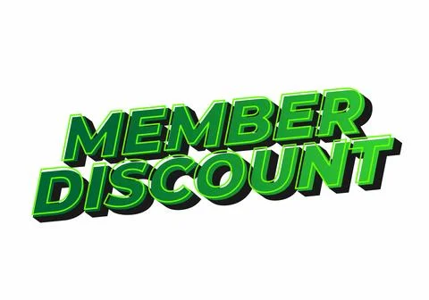 Member discount. Bold text effect for promotion design Stock Illustration