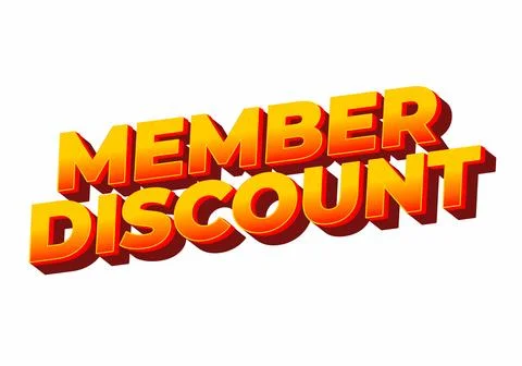 Member discount. Bold text effect for promotion design Stock Illustration