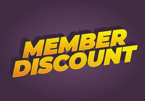 Member discount. Bold text effect for promotion design 스톡 일러스트