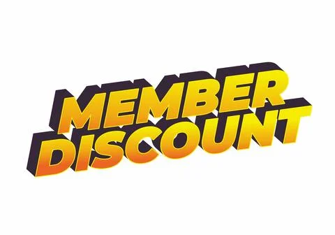 Member discount. Bold text effect for promotion design Illustrazione stock