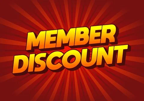 Member discount. Bold text effect for promotion design Stock Illustration
