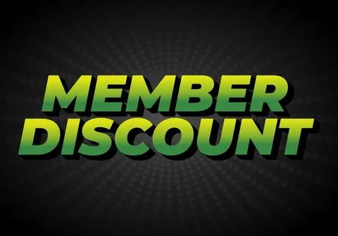 Member discount. Bold text effect for promotion design Stock Illustration
