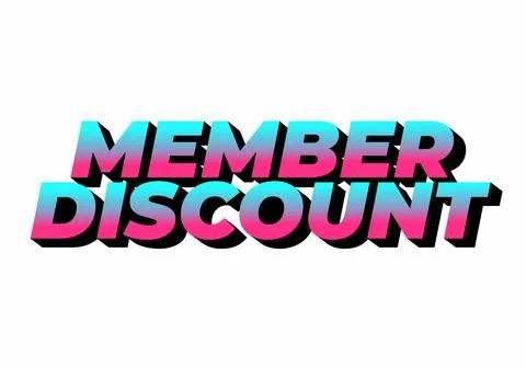 Member discount. Bold text effect for promotion design Stock Illustration