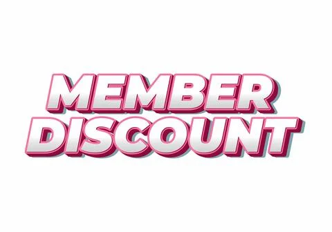 Member discount. Bold text effect for promotion design Illustrazione stock
