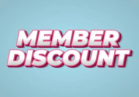 Member discount. Bold text effect for promotion design Stock Illustration