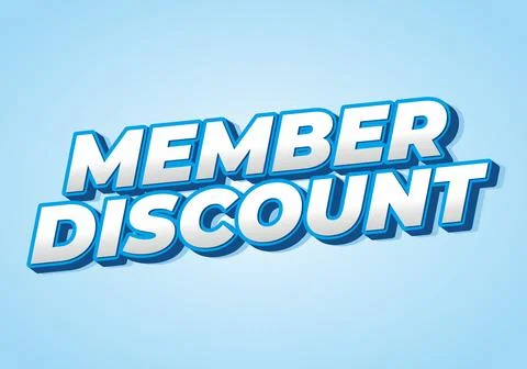 Member discount. Bold text effect for promotion design Stock Illustration
