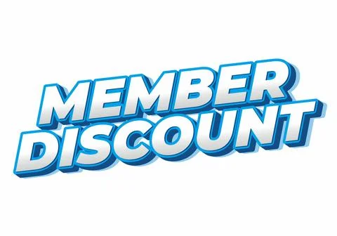Member discount. Bold text effect for promotion design Illustrazione stock