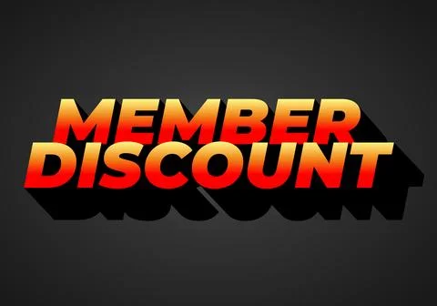 Member discount. Bold text effect for promotion design Stock Illustration