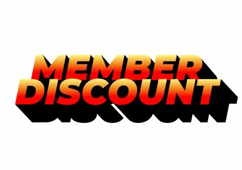 Member discount. Bold text effect for promotion design Stock Illustration