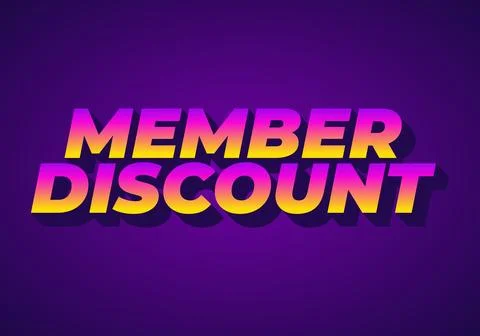 Member discount. Bold text effect for promotion design Stock Illustration