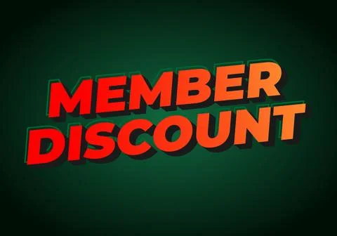 Member discount. Bold text effect for promotion design Stock Illustration