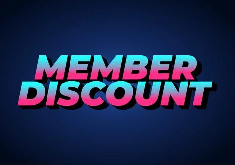Member discount. Bold text effect for promotion design Stock Illustration