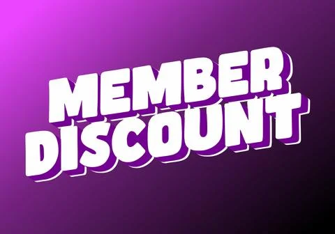Member discount. Bold text effect for promotion design Stock Illustration