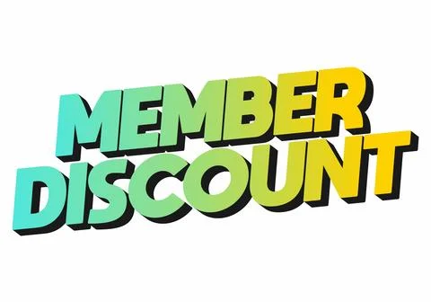 Member discount. Bold text effect for promotion design Stock Illustration