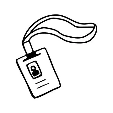 Member entry, identify info message, note neck nametag backstage latch isol.. Stock Illustration