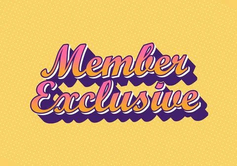 Member exclusive text set in a retro pop art style, featuring gradient letters Stock Illustration
