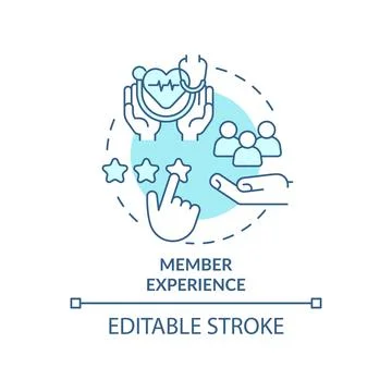 Member experience turquoise concept icon Illustrazione stock