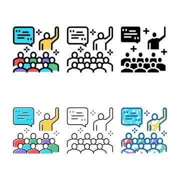 Member forum answering on pack question color icon vector 스톡 일러스트