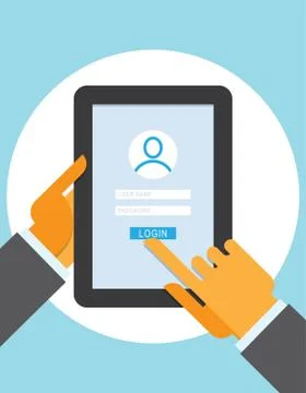 Member Login on the tablet computer Illustrazione stock