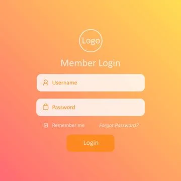 Member Login Template. For Website, Mobile, Computer, Application etc. Mode.. イラスト素材