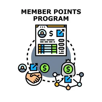 Member loyalty points rewards program concept Stockillustratie