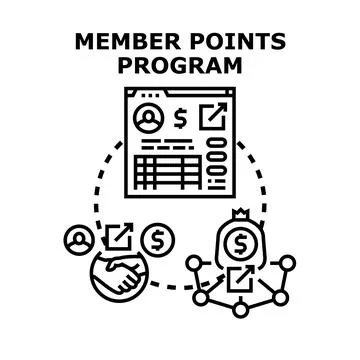 Member loyalty points rewards program concept Stock Illustration