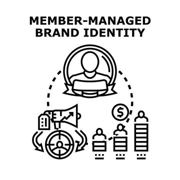 Member managed brand identity vector concept developing イラスト素材
