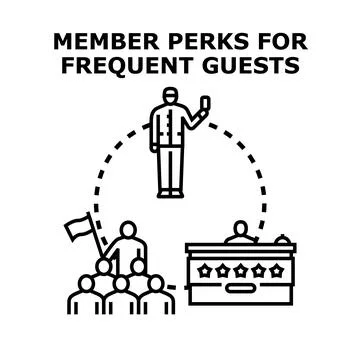 Member perks program for frequent guests benefits Illustration