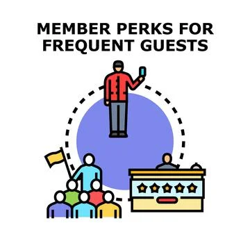 Member perks program for frequent guests benefits 스톡 일러스트