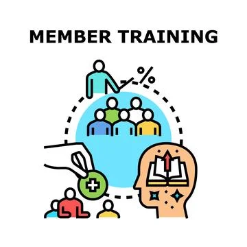 Member training program improving knowledge and skills Stock Illustration